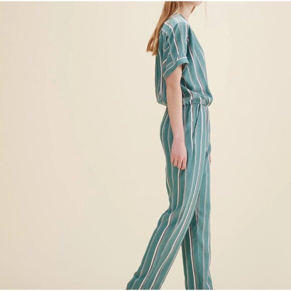 Maje Womens Striped Pandora Jumpsuit Size 38 Casual Chic Bohemian Minimalist - Picture 6 of 15